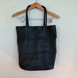 Italian Handmade Artisan Black Leather Tote Bag